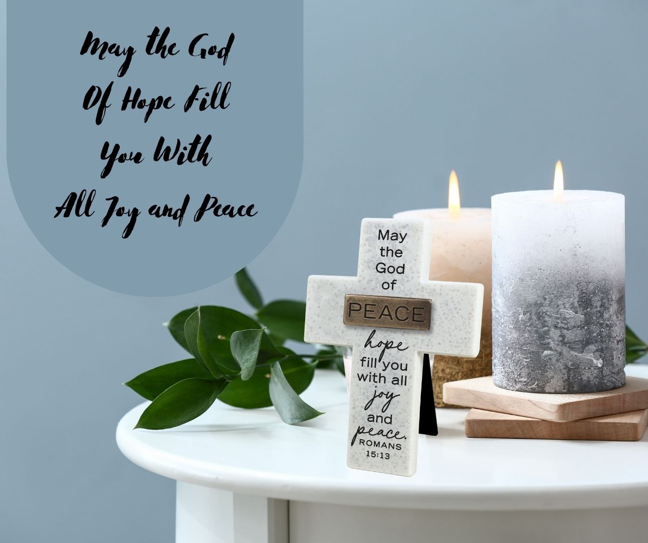 Tabletop Cross w/Copper Accent...PEACE