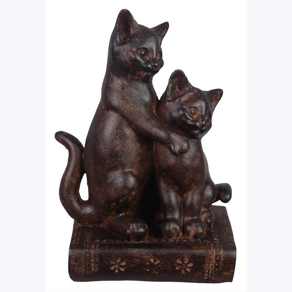 Resin Bookcase Cats