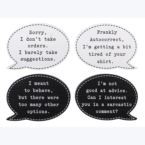 Speech Bubble Tabletop Block Sign