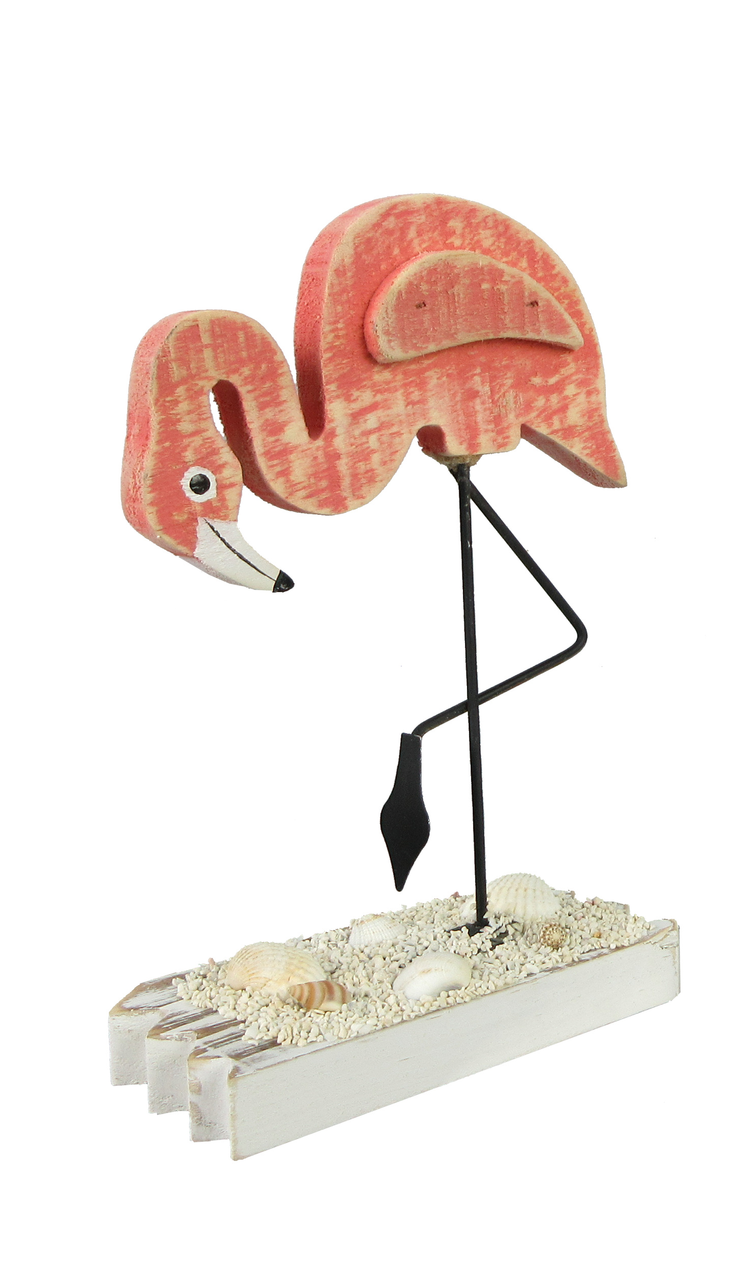 Wood-cut 3D Flamingo Figure