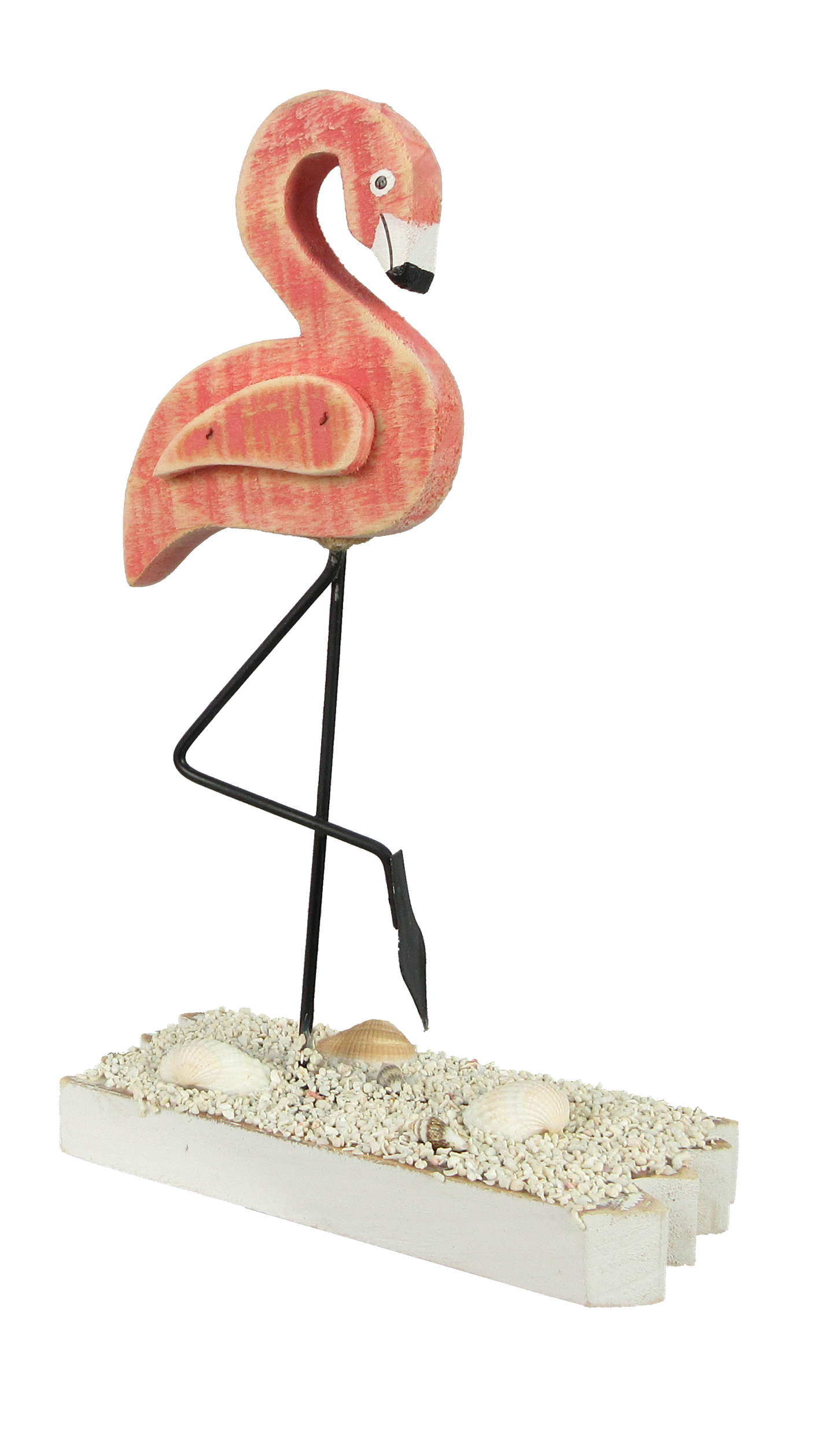 Wood-cut 3D Flamingo Figure