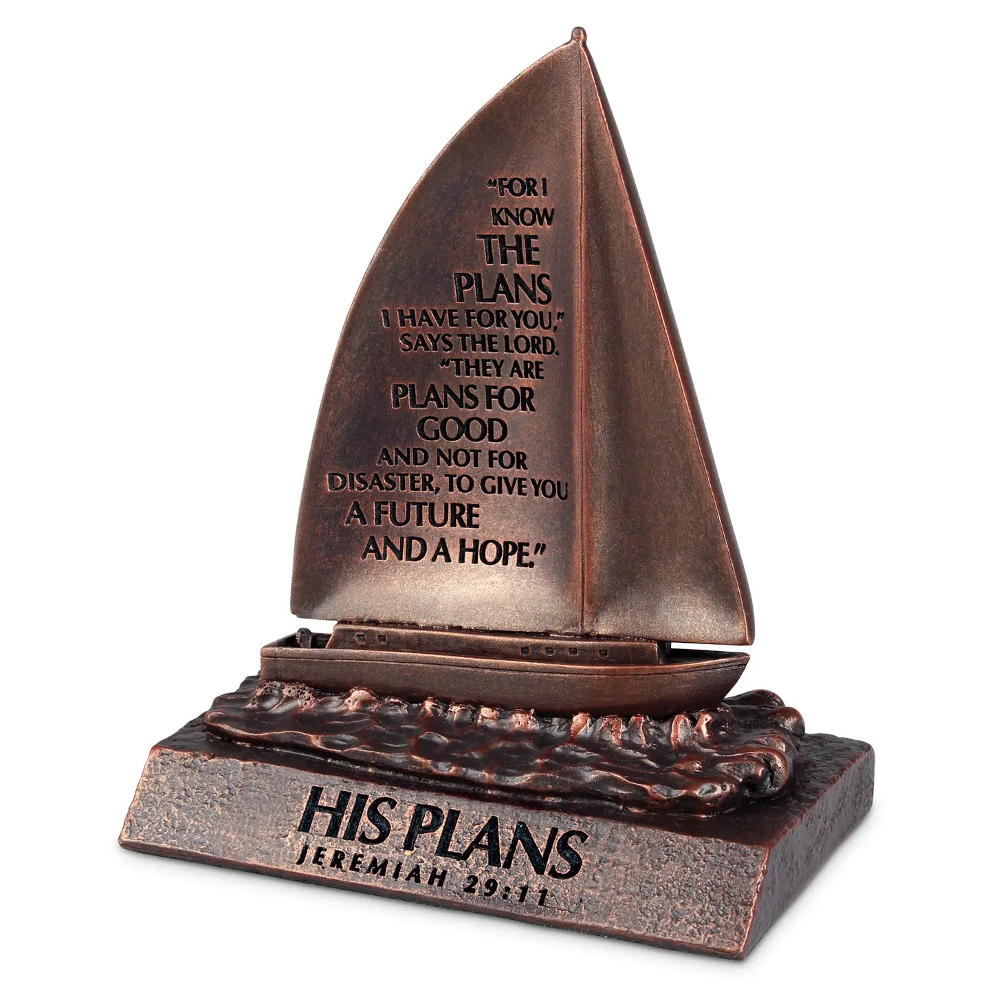 Bronze-finish Sailboat Sculpture