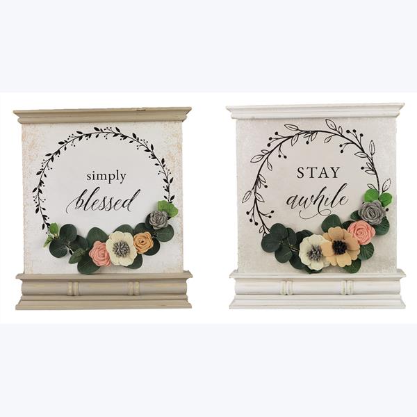 Tabletop Sign with Felt Flowers
