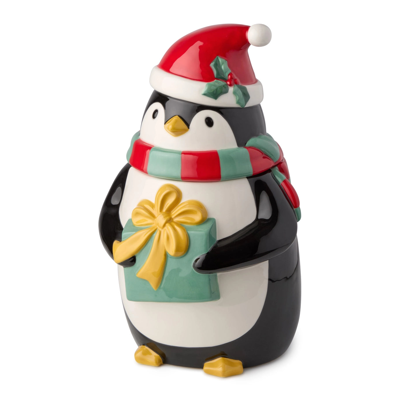 Christmas Whimsy Penguin 3D Cookie Jar