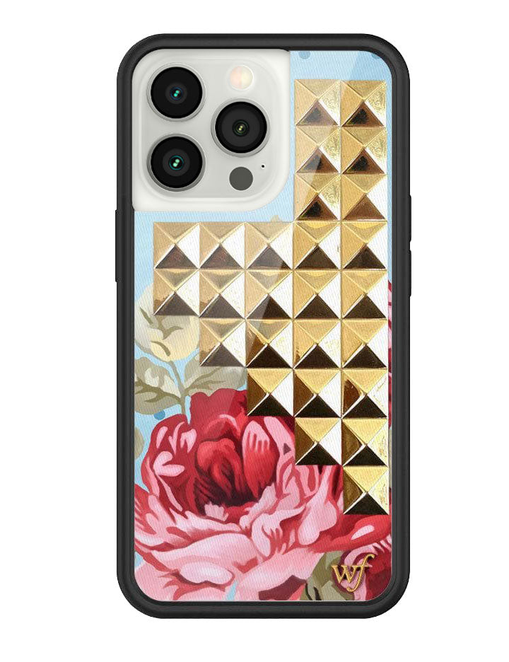 Blue Floral Stud iPhone Case