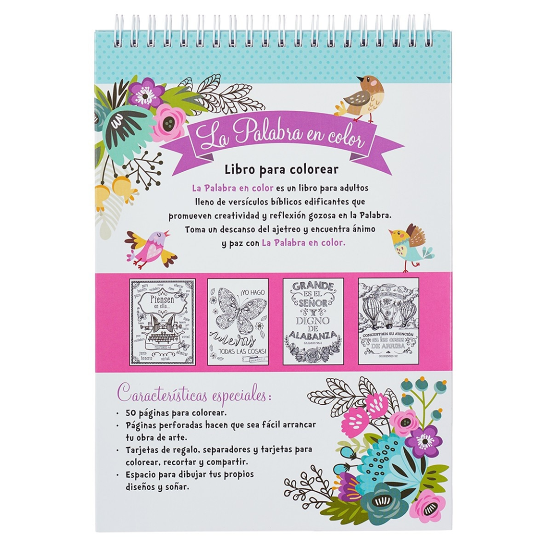 Libro para colorear "La Palabra en color" (WORD IN COLOR wire-bound coloring book)