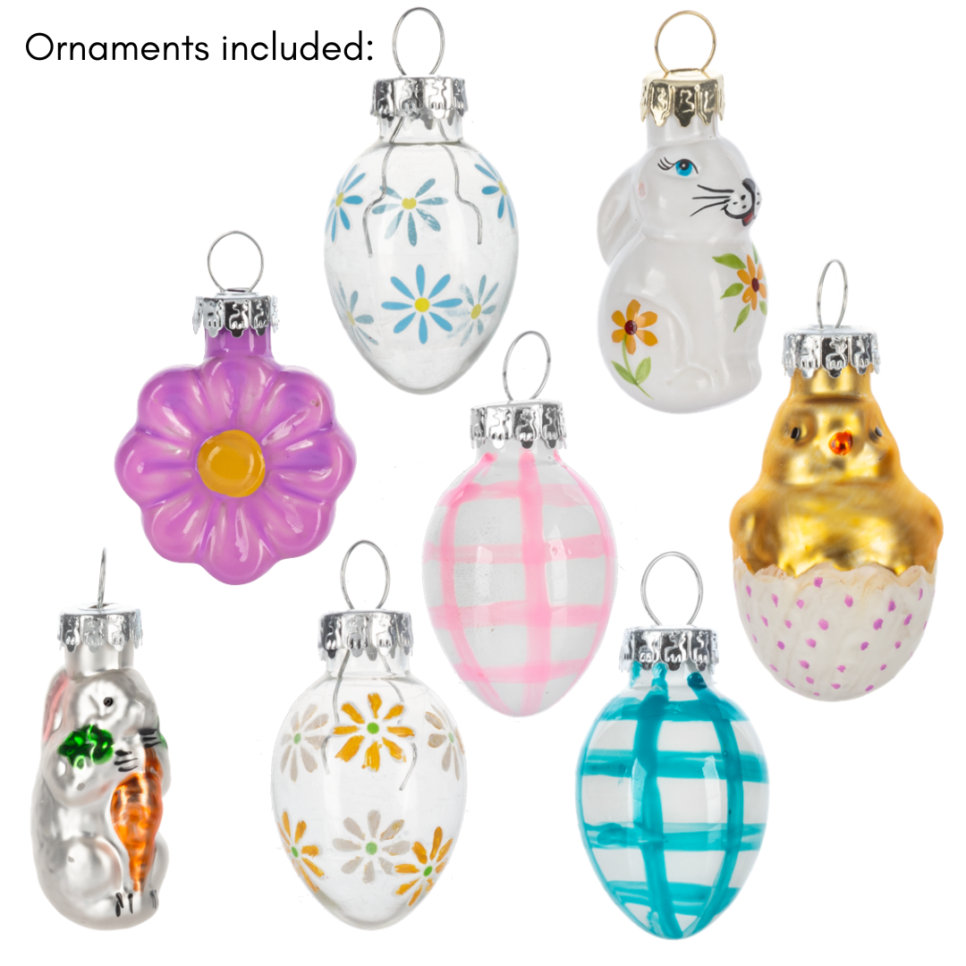 Mini Easter Tree with Glass Ornaments