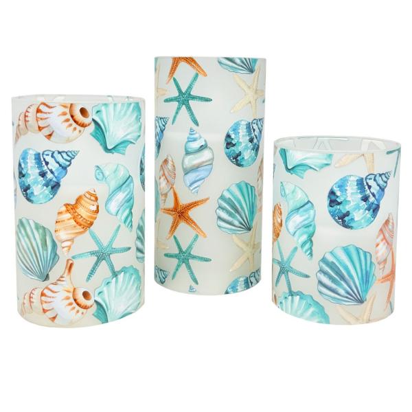 Blue Shells LED Candle Set (3-piece)