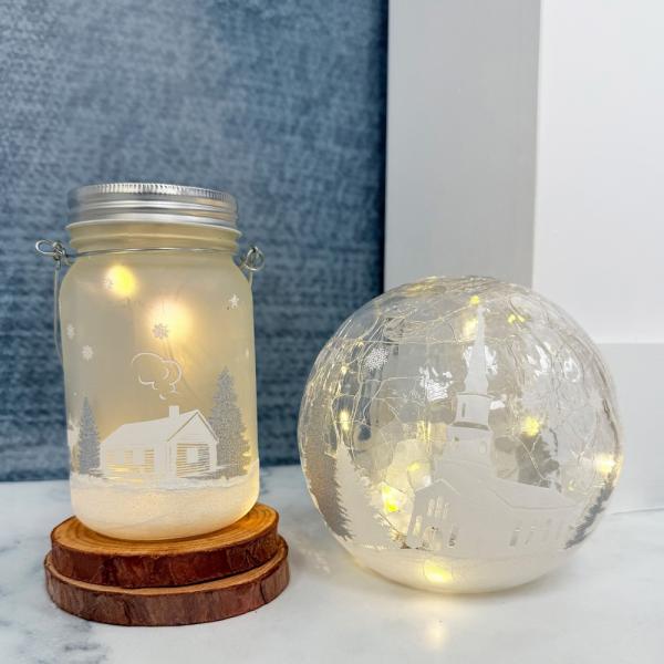 LED Crackle Glass Globe