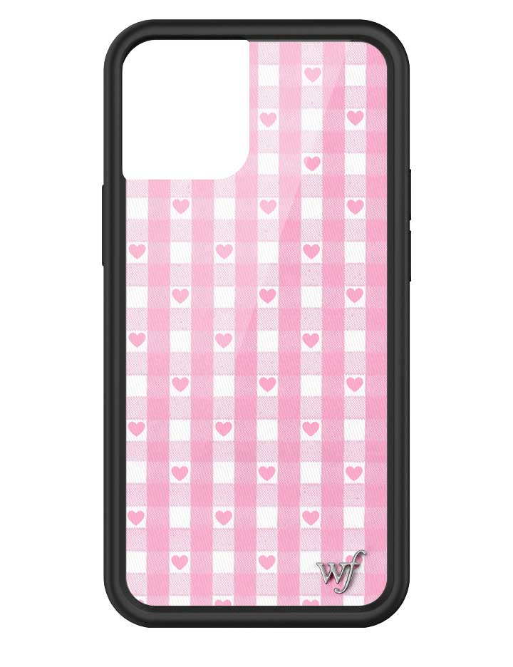 Pink Gingham Hearts iPhone Case
