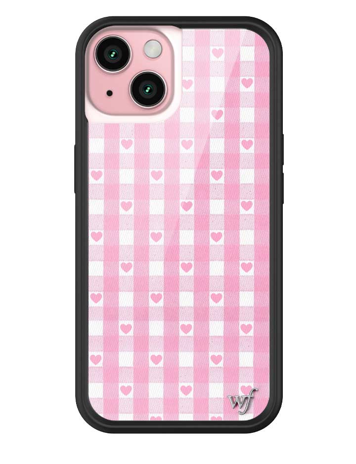 Pink Gingham Hearts iPhone Case