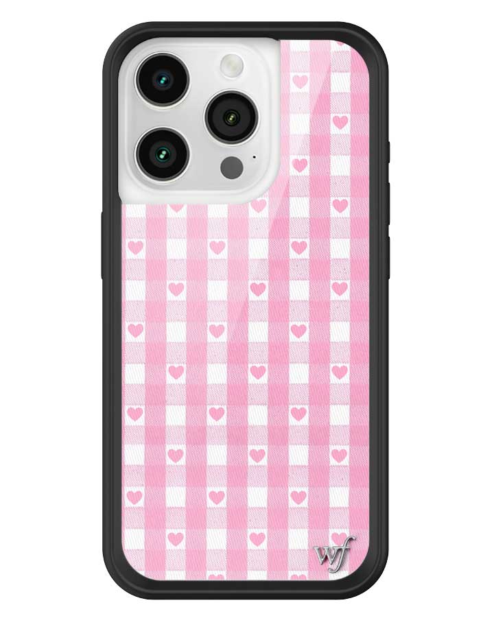 Pink Gingham Hearts iPhone Case