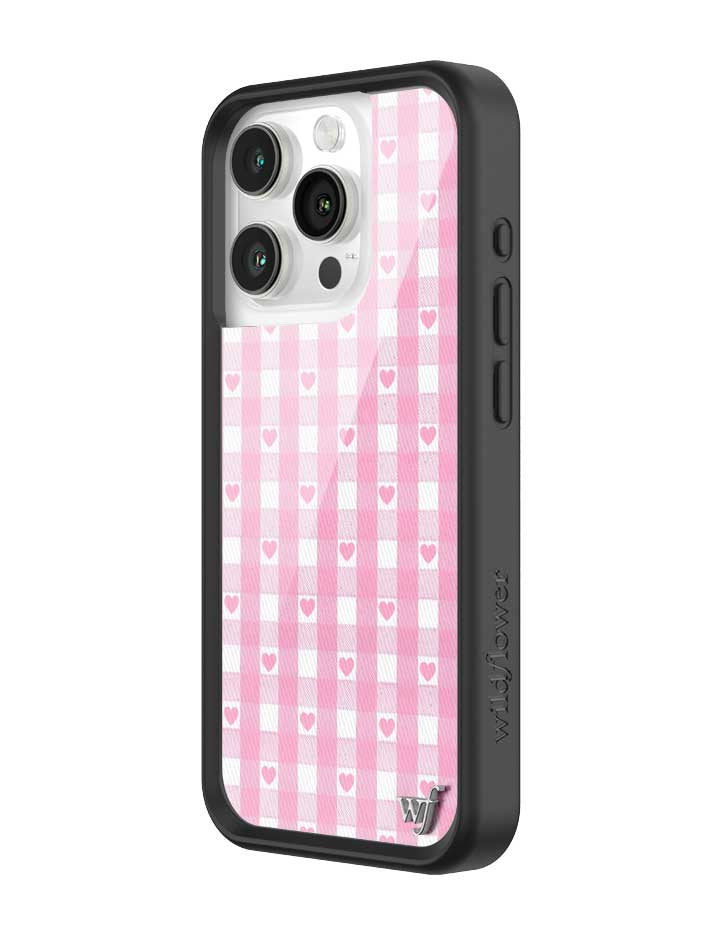 Pink Gingham Hearts iPhone Case