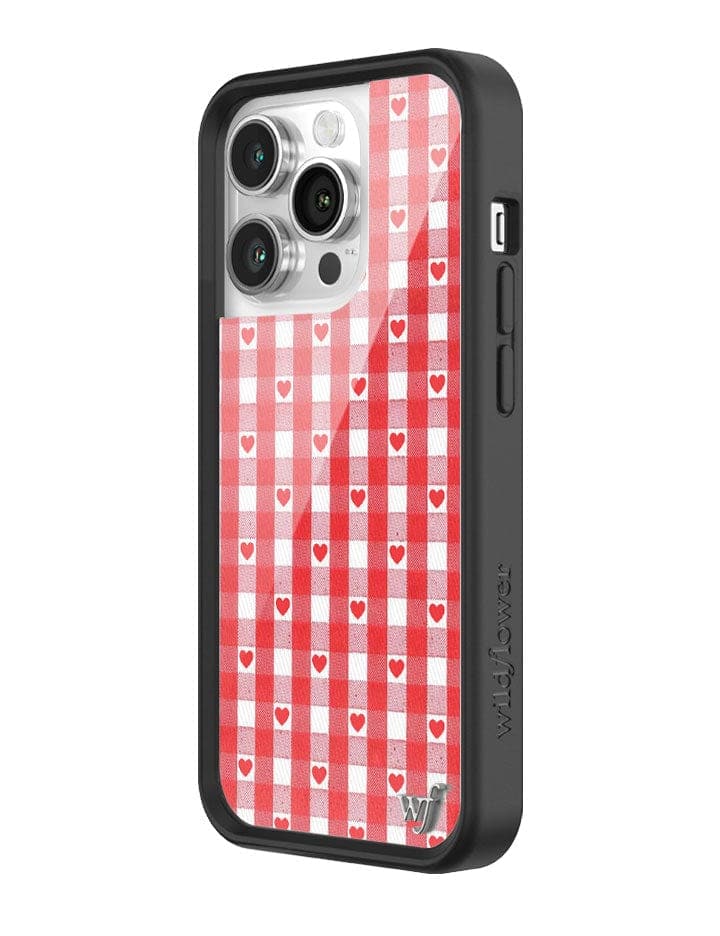Red Gingham Hearts iPhone Case