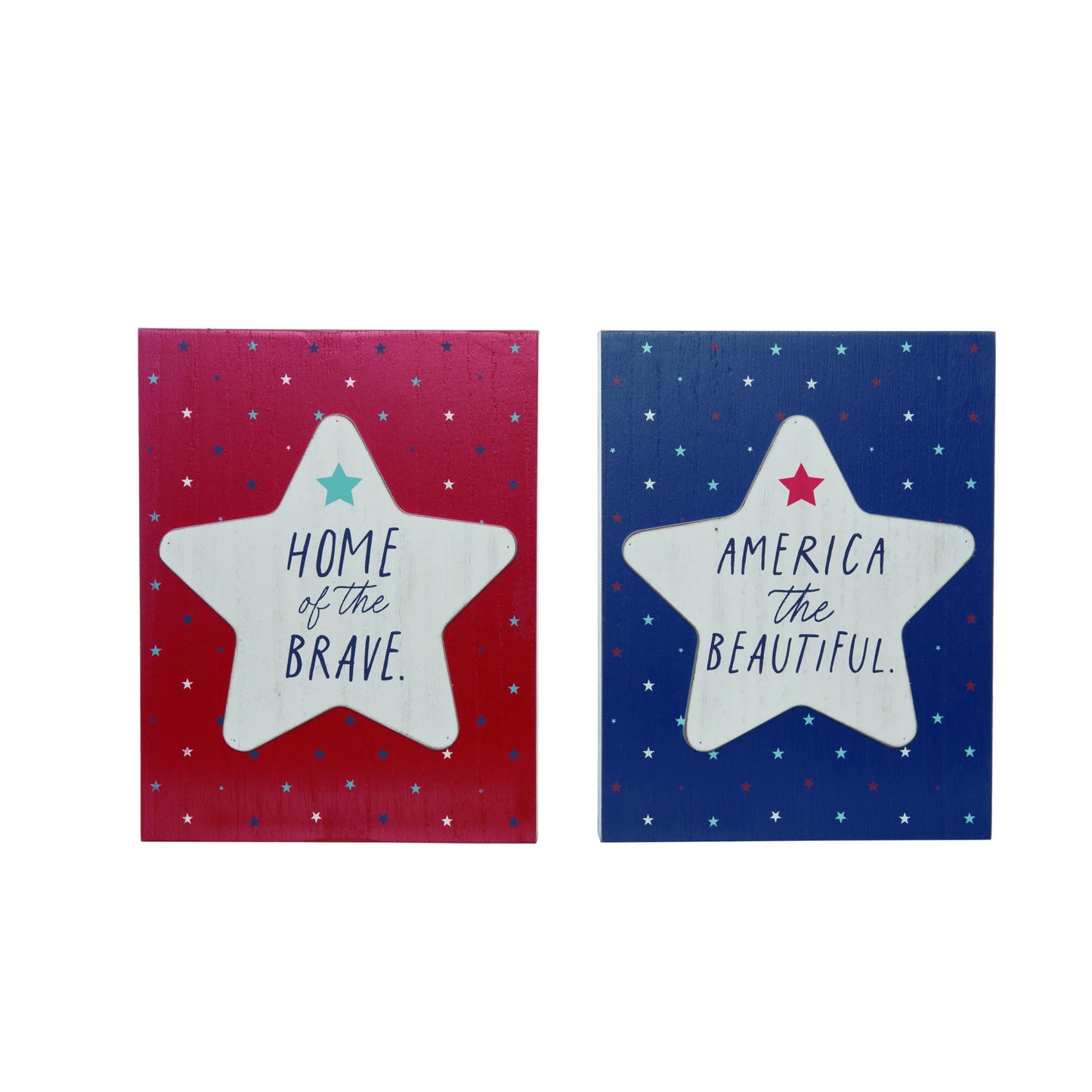 Layered Patriotic Block Sign