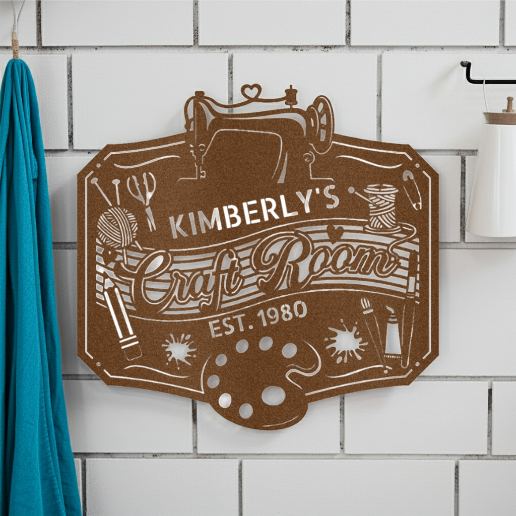 Craft Room Custom Metal Sign – Tailored for Sewing, Quilting, or Crochet