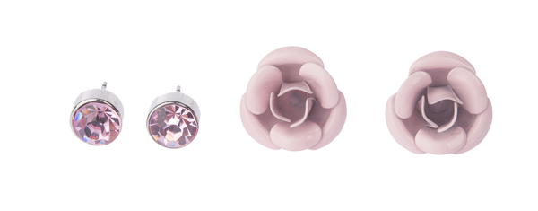 Sweetheart Flower Earring Set