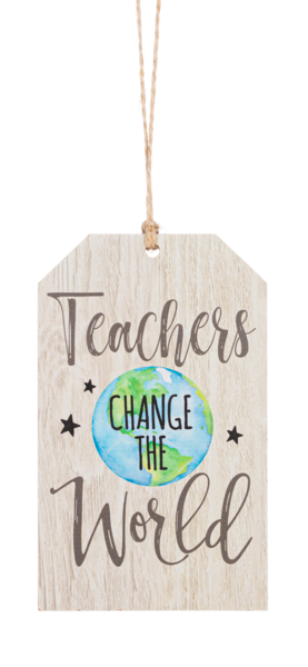 Wooden Tag Ornament for Teacher