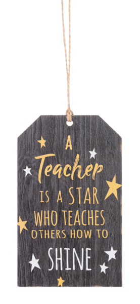 Wooden Tag Ornament for Teacher