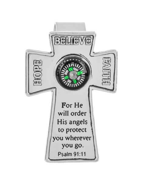 Always Have Faith Visor Clip w/Compass