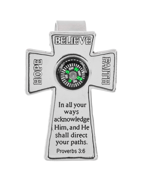 Always Have Faith Visor Clip w/Compass