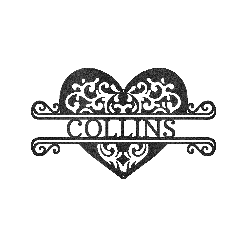 FANCY HEART Personalized Metal Sign