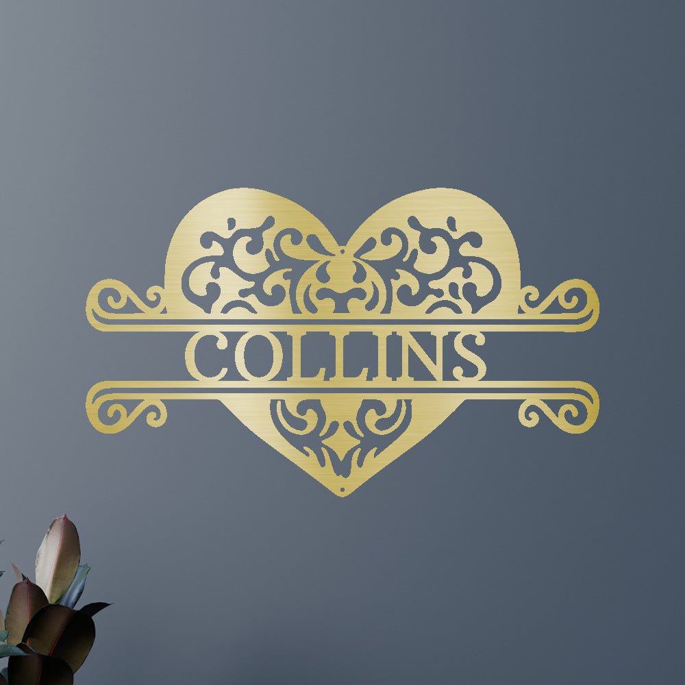 FANCY HEART Personalized Metal Sign