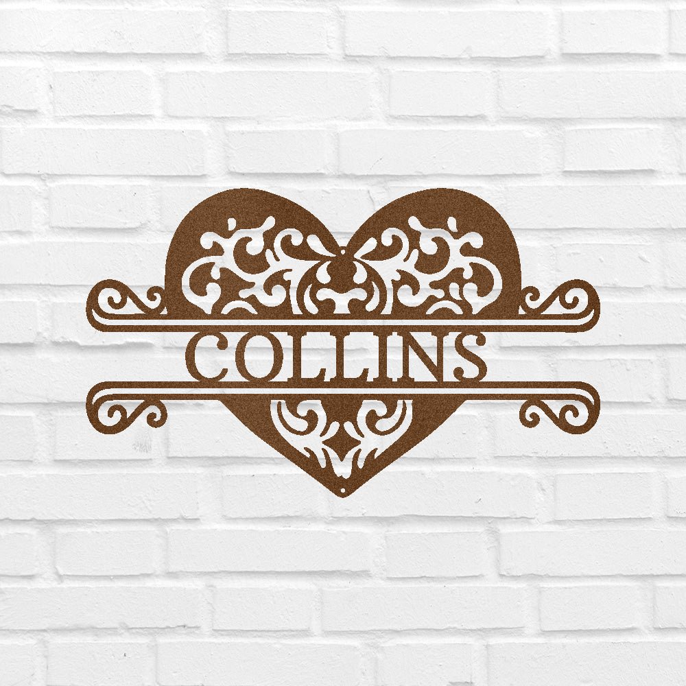 FANCY HEART Personalized Metal Sign