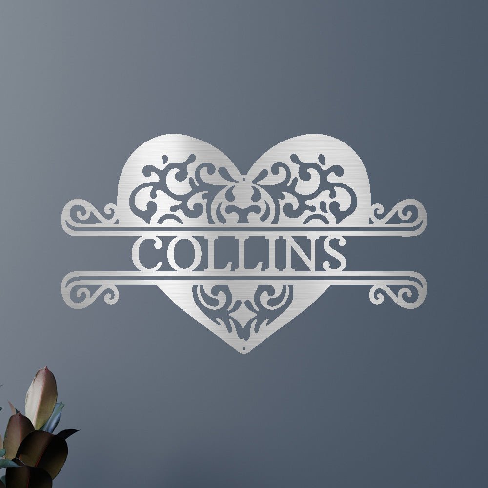 FANCY HEART Personalized Metal Sign