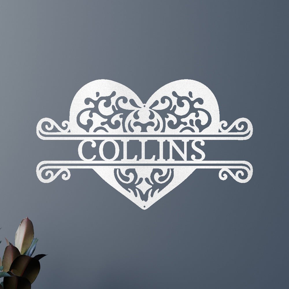 FANCY HEART Personalized Metal Sign
