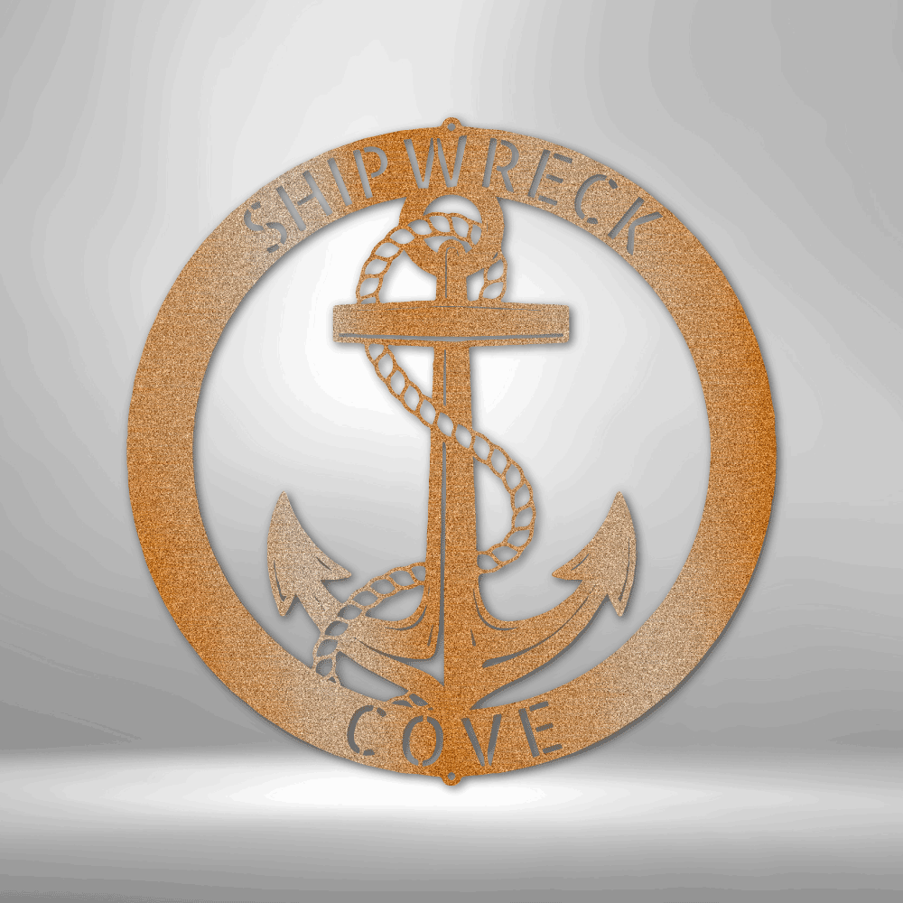 ELABORATE ANCHOR RING Custom Metal Sign