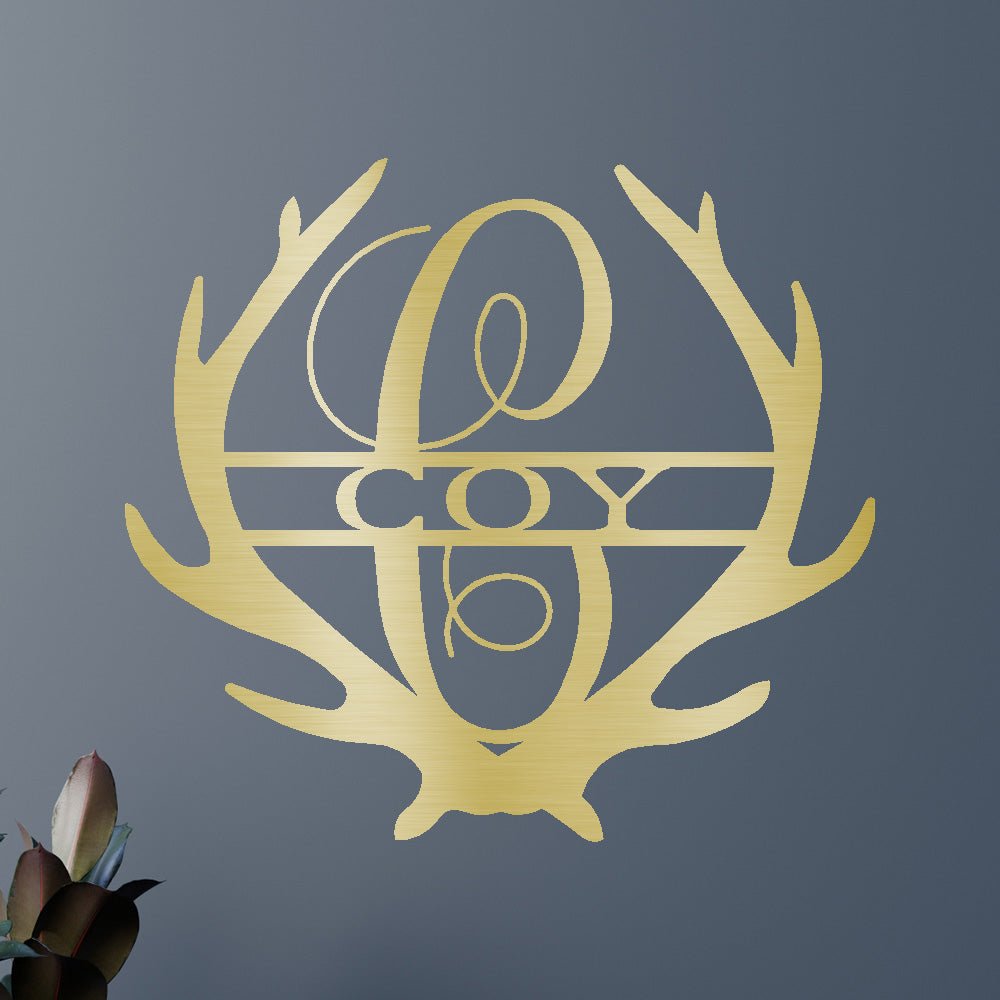 ANTLERS NAME Custom Metal Sign