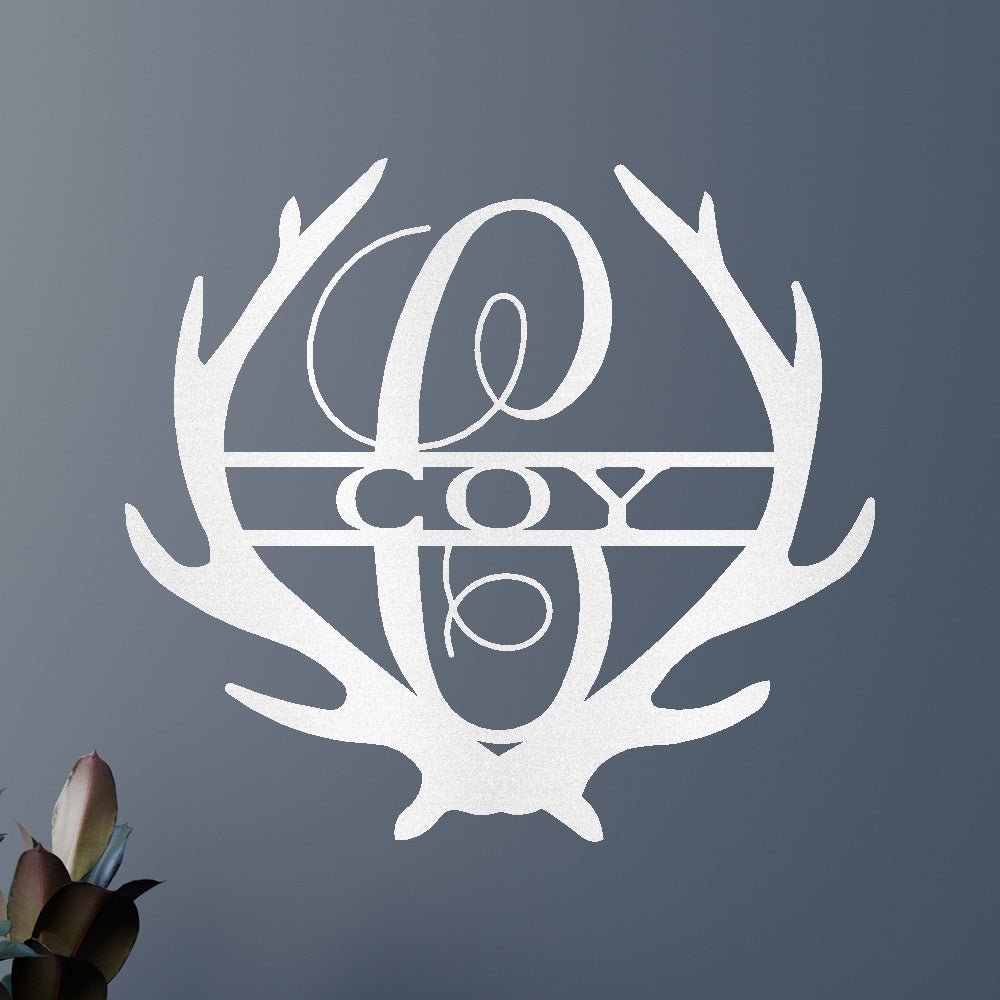 ANTLERS NAME Custom Metal Sign