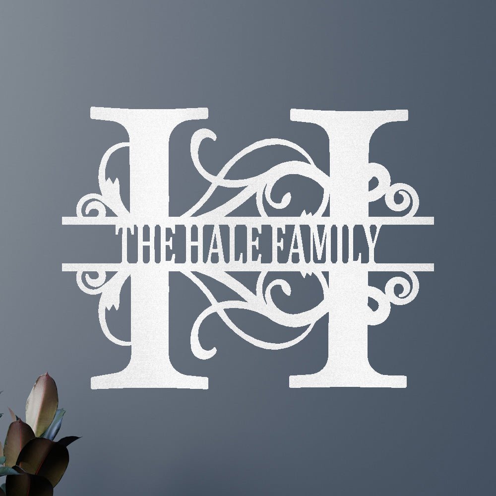 SPLIT-LETTER NAME Custom Metal Sign