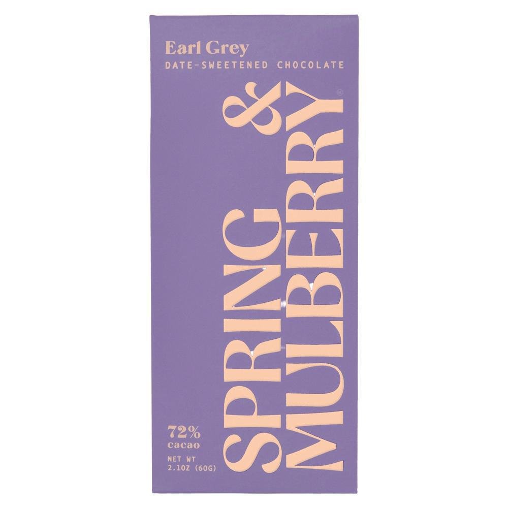 Spring & Mulberry - 'Earl Grey' Date Sweetened Dark Chocolate (2.01OZ)