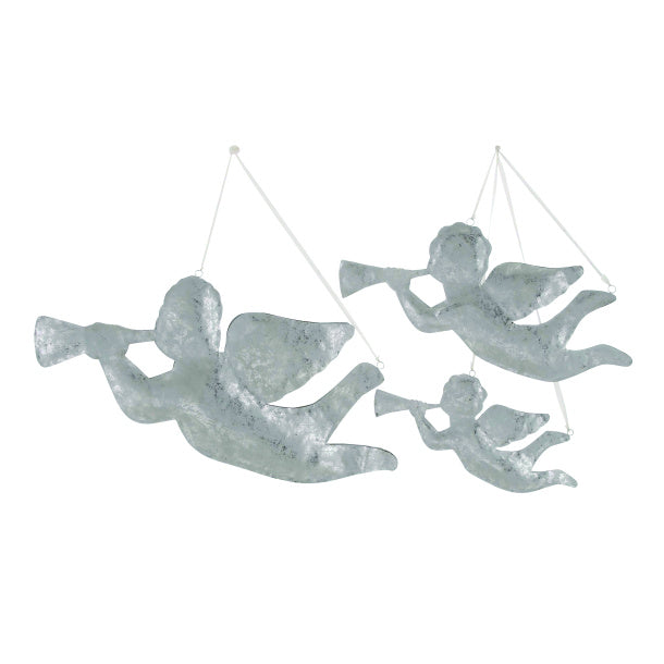 Silver Metal Christmas Angels (set of 3) (CLEARANCE)