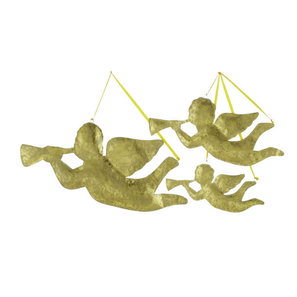Gold Metal Christmas Angels (set of 3) (CLEARANCE)