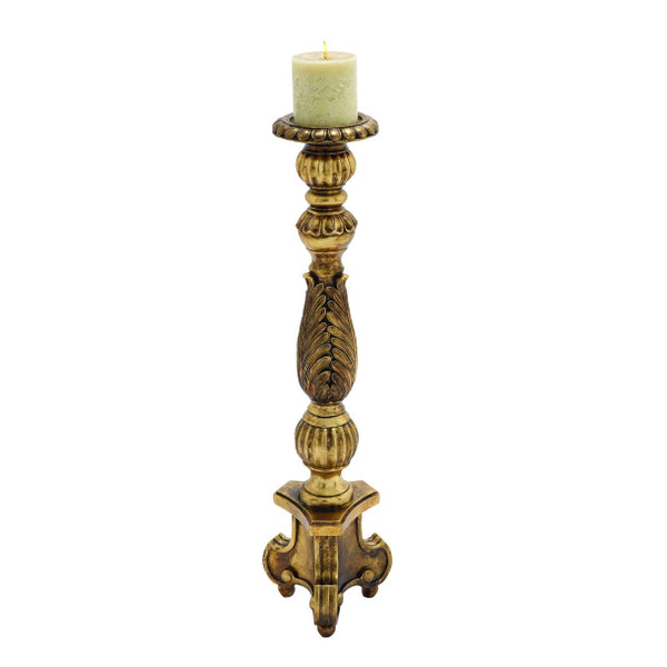 Polystone Candle Holder, 34''H (CLEARANCE)