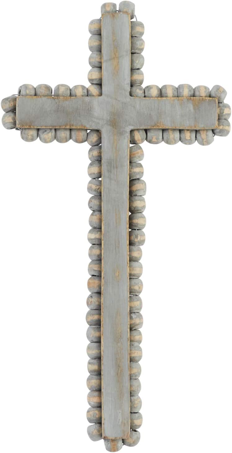 White-washed Beaded Crosses