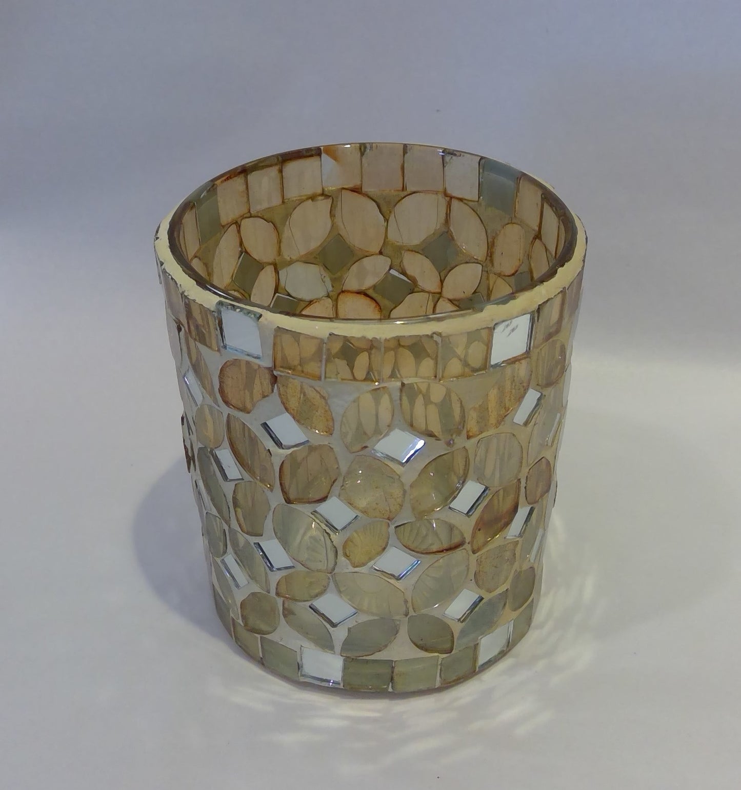 Glass Votive - Leaf Design (CLEARANCE)