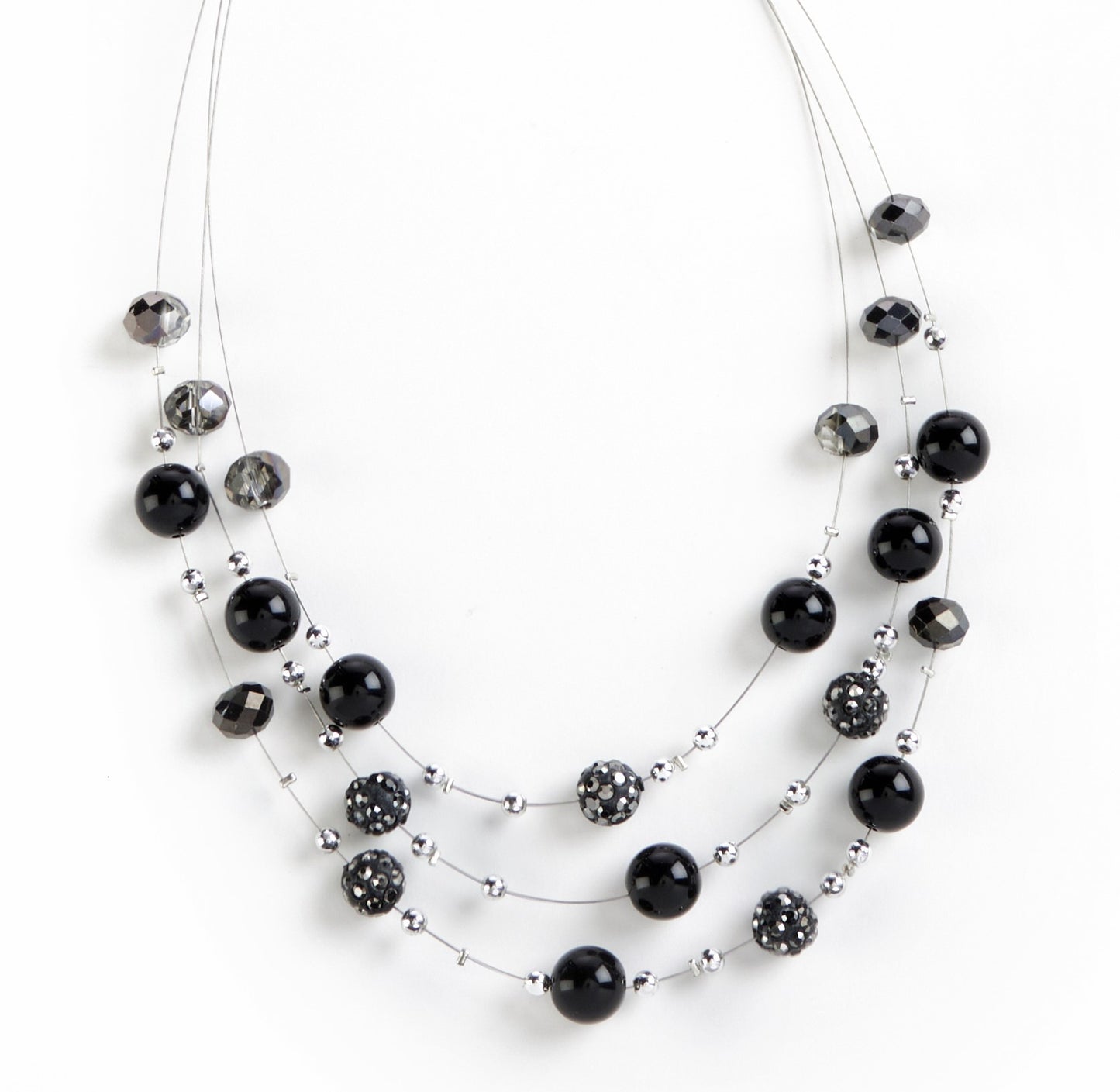 Tri-Strand Beaded Necklace w/ Extender