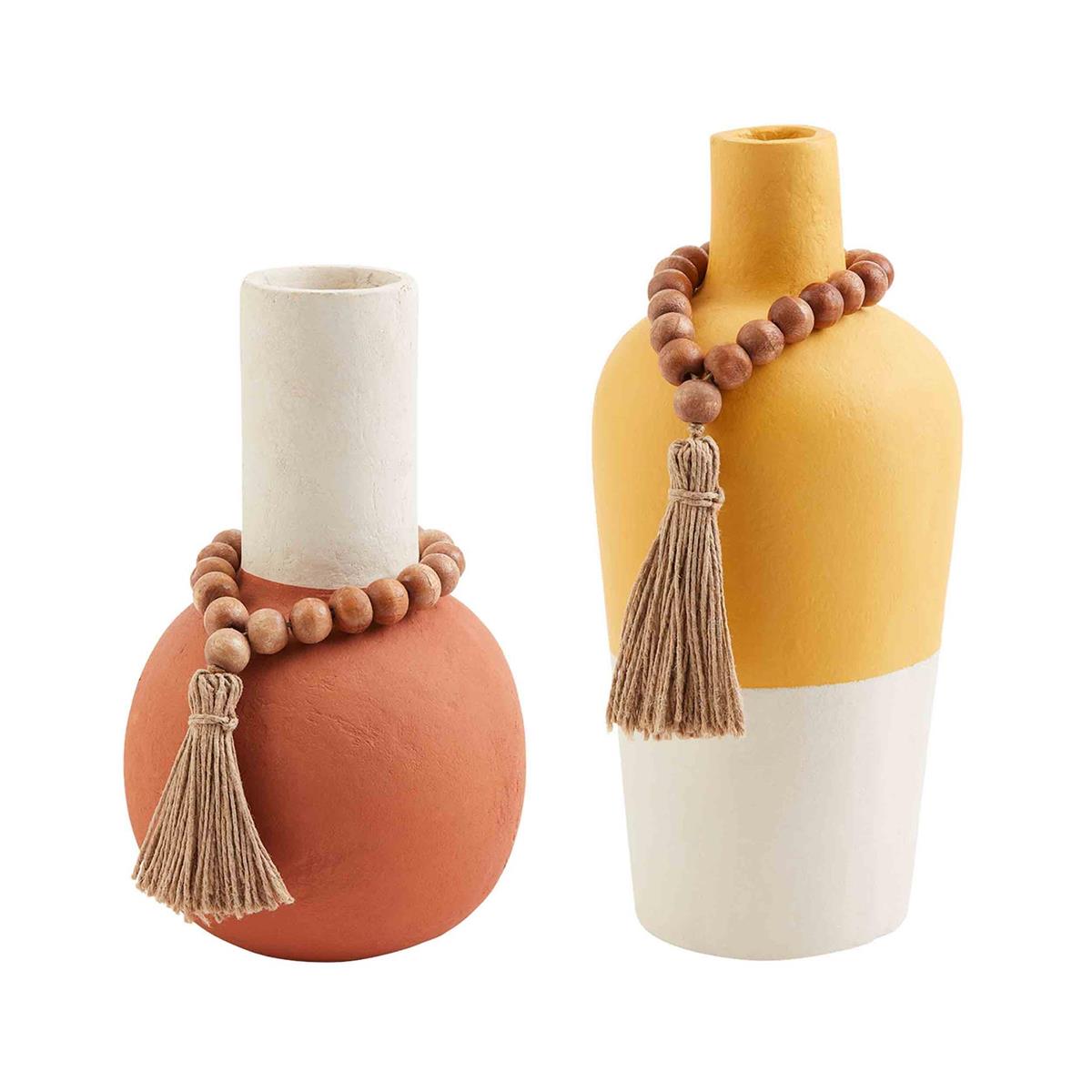 Painted Vase w/Beads (CLEARANCE)