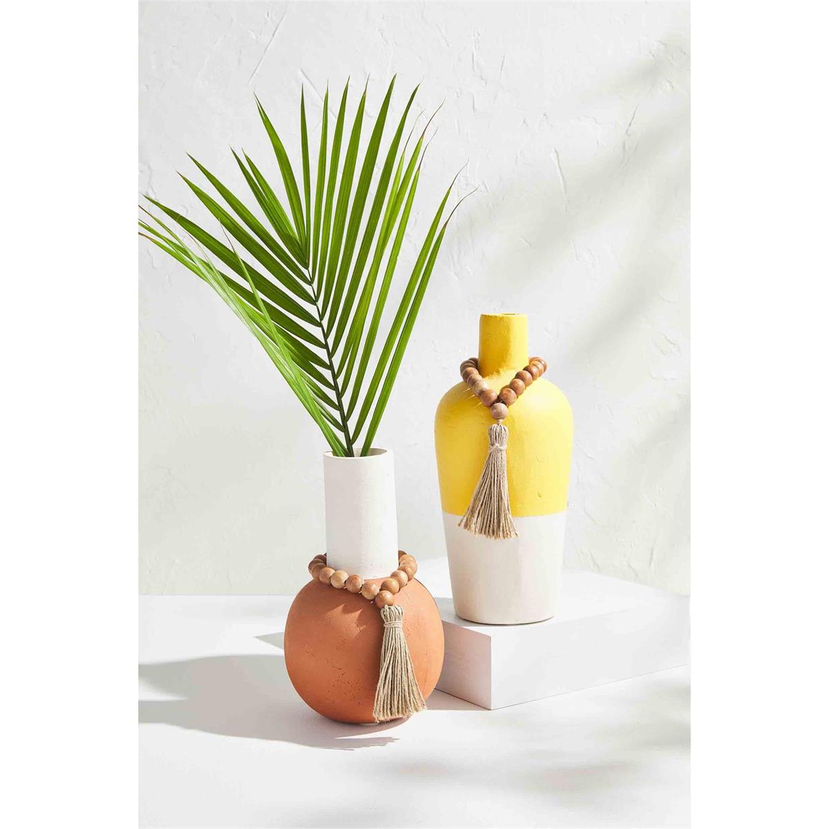 Painted Vase w/Beads (CLEARANCE)