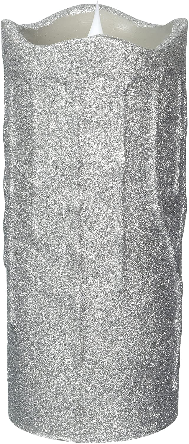 LED Glittered/Dripping Candle w/moving flame (3x7) (CLEARANCE)