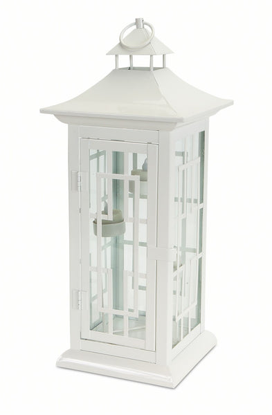 WHITE Tea Light Lantern (CLEARANCE)