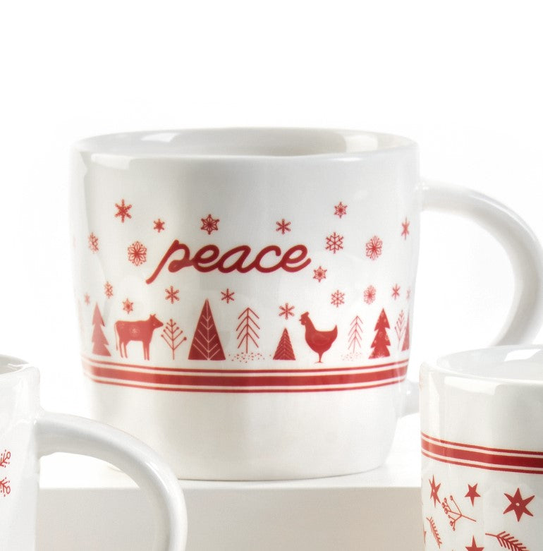 Red & White Ceramic Mugs
