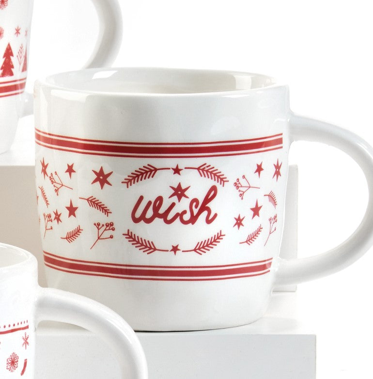 Red & White Ceramic Mugs