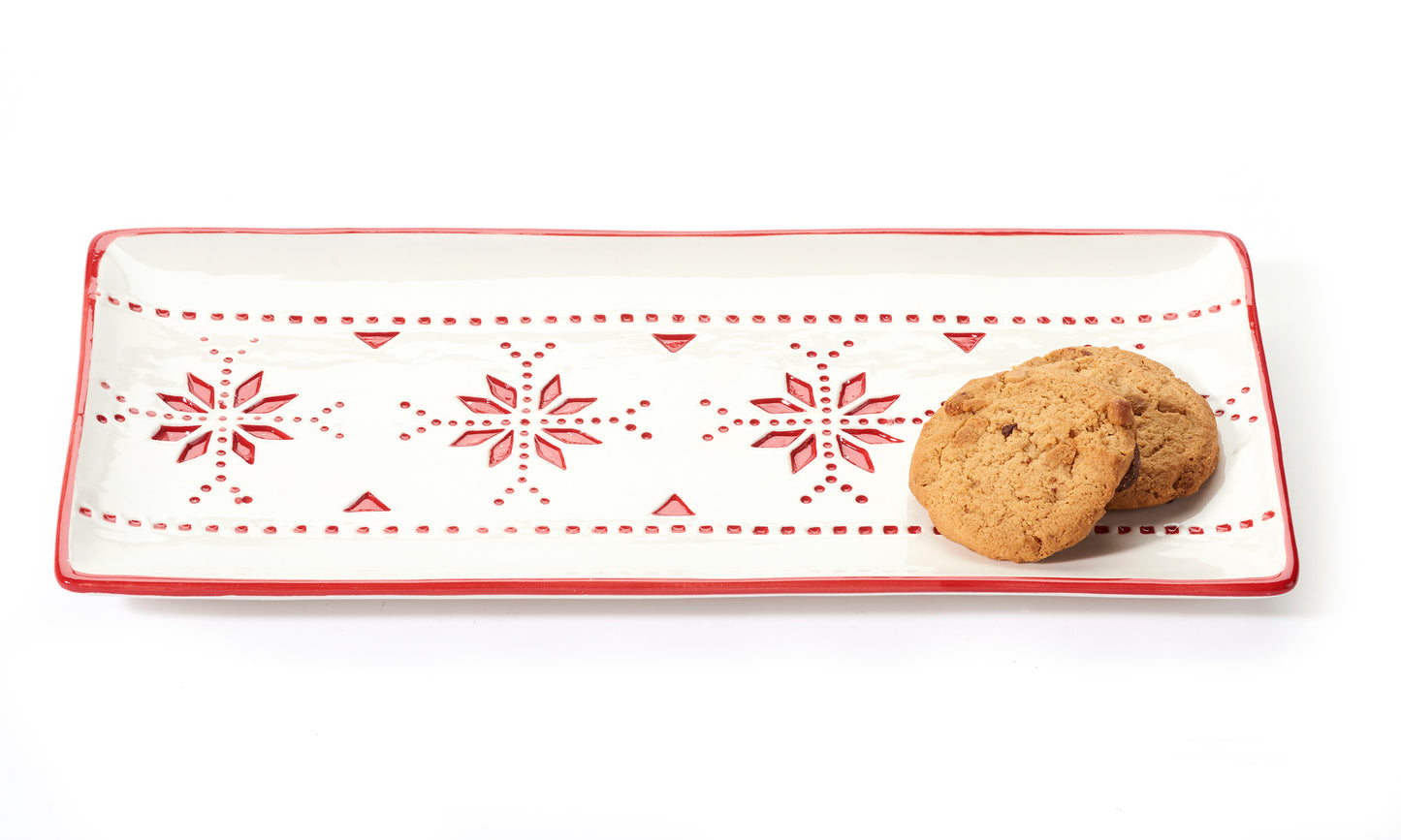 Red & White Rectangular Plate