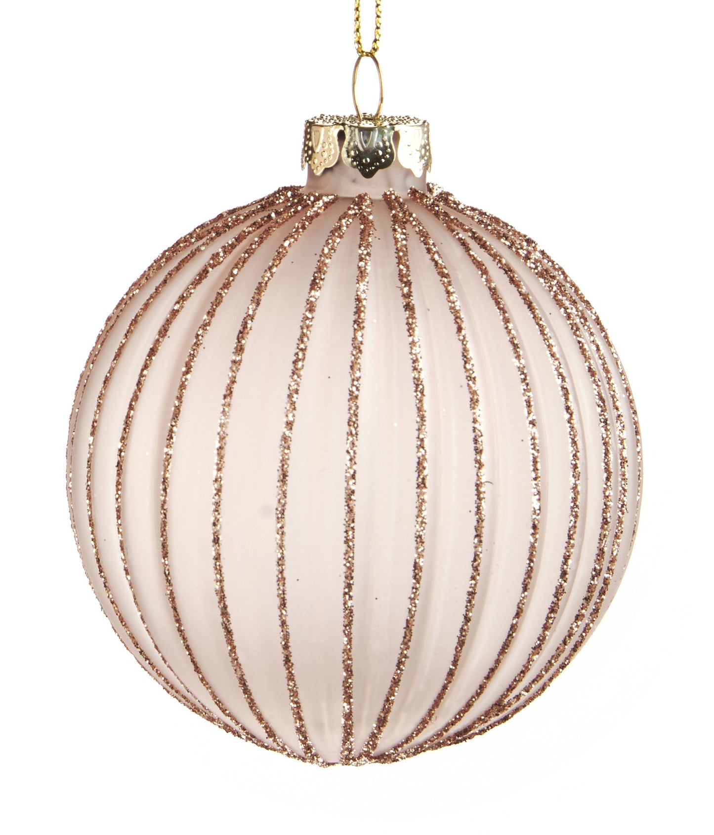 Pink & Gold Glass Ornament