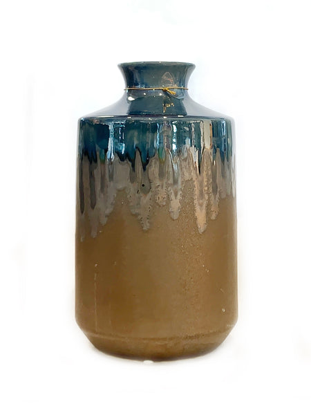 Indigo/Bronze Reactive Vase (CLEARANCE)